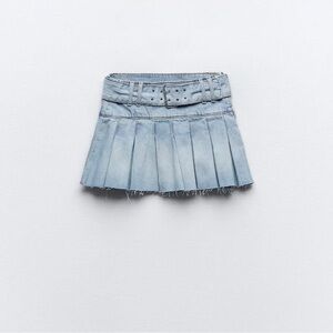 🖤ZARA Denim Pleated Skirt Mini Belted 3660/291🖤